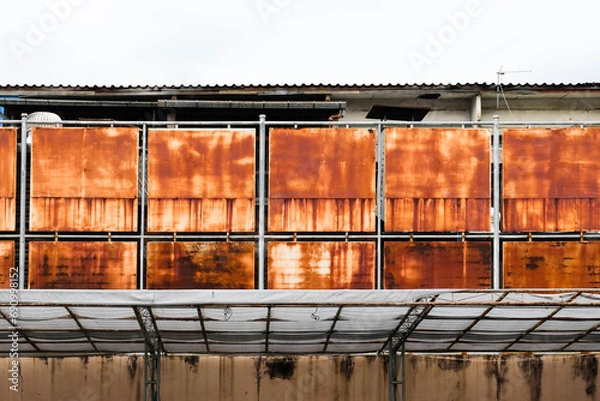 Obraz Rusty zinc sheets texture. Rusty old galvanized wall