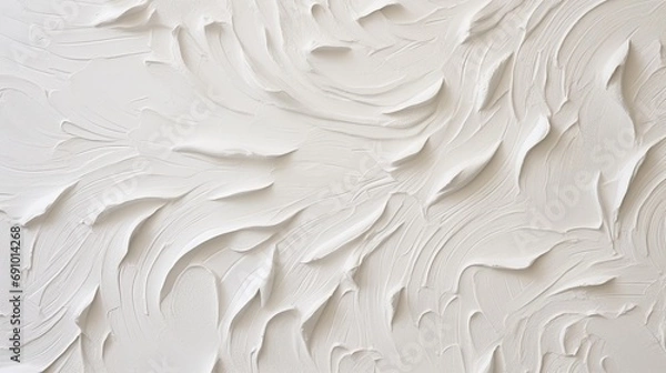 Fototapeta White Paint Texture Pattern. The Closeup Rough texture of the paint is white.  Wall background with plaster and stains.