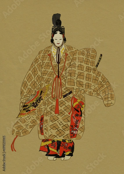 Obraz 能　月岡耕漁　能楽百番　「井筒」