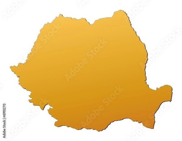 Fototapeta Romania map filled with orange gradient