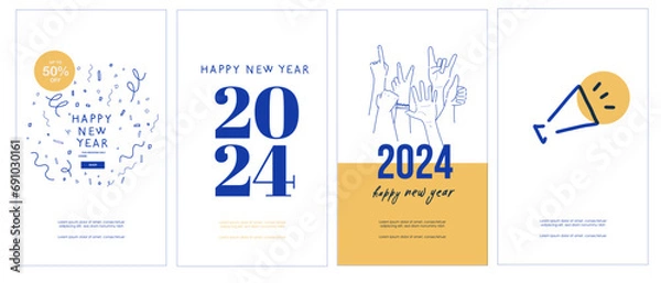 Obraz holiday digital graphic design template with simple and fun icons and signs _ hand drawing set 