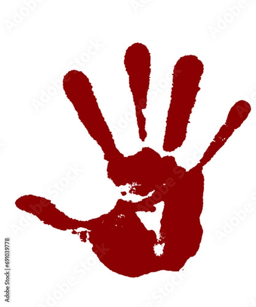 Obraz 手形　手跡　黒　墨　両手　血のり
