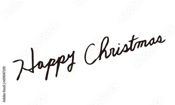 Fototapeta ハッピークリスマス 手描き　文字　筆記体　英語　Happy Christmas	