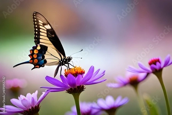 Fototapeta butterfly on flower