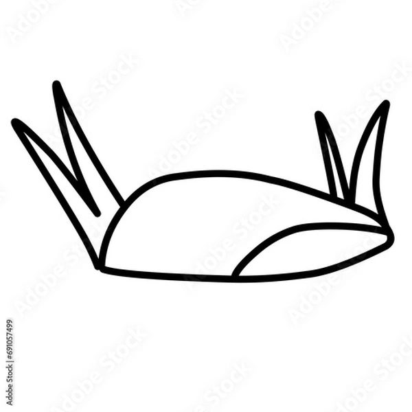Fototapeta rock and grass sketch icon