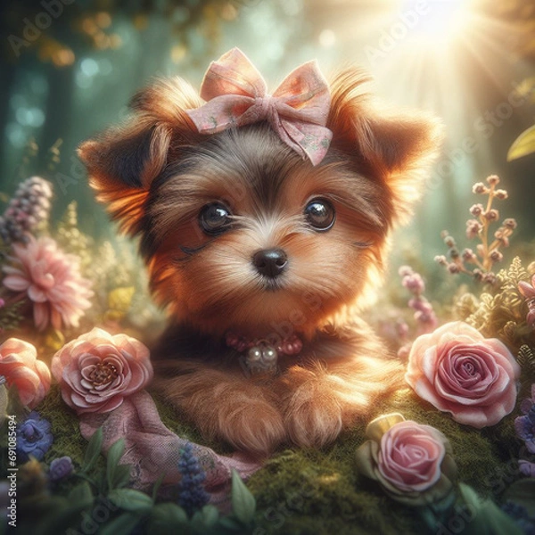 Obraz yorkshire terrier puppy