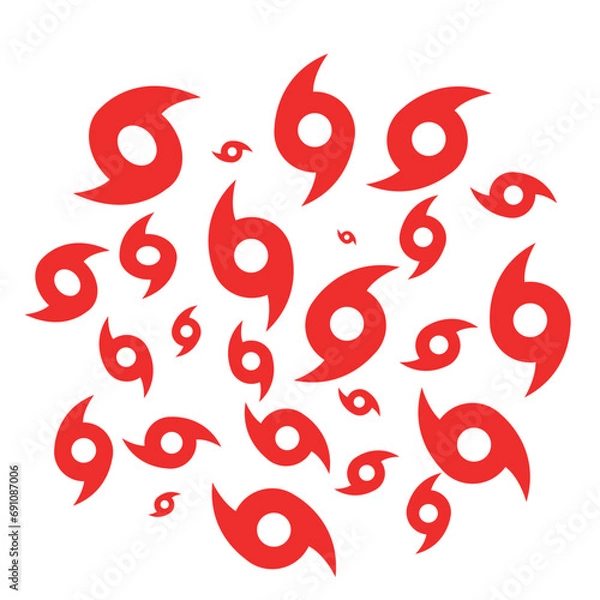 Fototapeta tornado sign, tornado symbol, tornado season with symbol against copy space