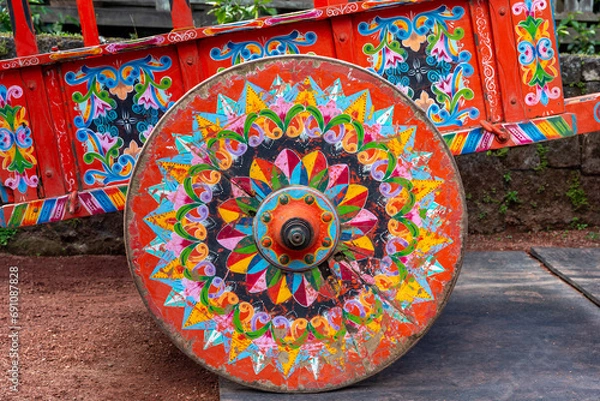 Obraz Colorful Oxcart Wheel in Costa Rica