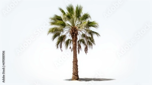 Fototapeta Palm tree on white background.
