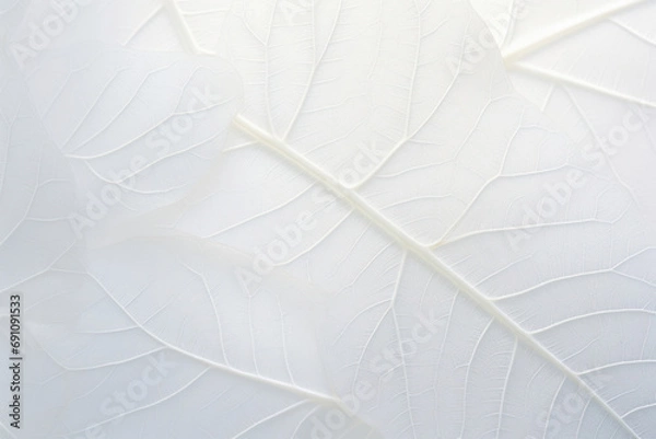 Fototapeta White leaf texture, texture background.
