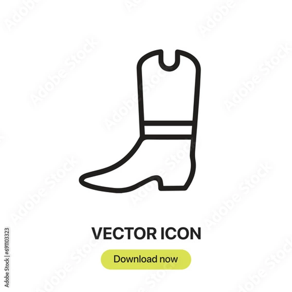 Fototapeta Boots icon vector. Linear-style sign for mobile concept and web design. Boots symbol illustration. Pixel vector graphics - Vector.	