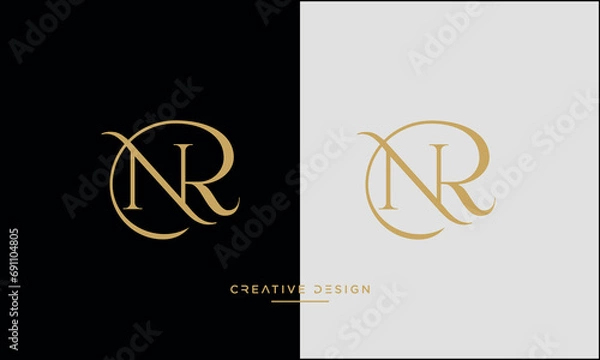 Obraz Alphabet letters NR or RN logo monogram