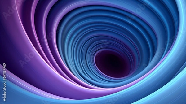 Fototapeta Purple blue abstract color gradient on black background created with Generative Ai