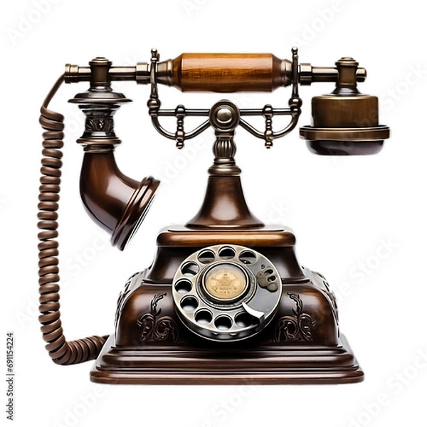 Fototapeta old phone isolated on white