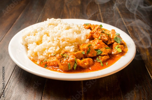 Obraz Estofado de carne con arroz