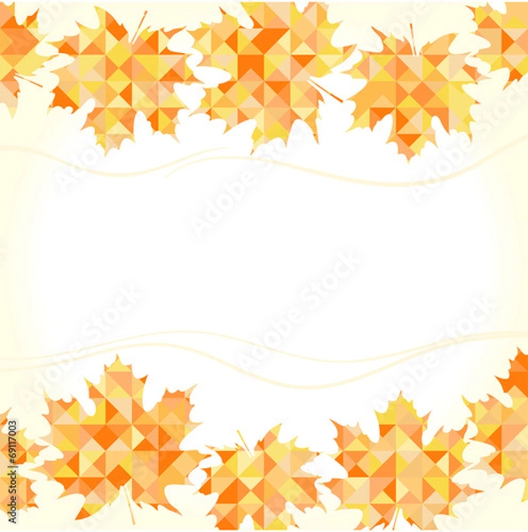 Fototapeta Autumn background with abstract maple leaves.