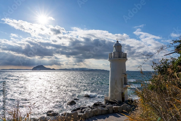 Obraz 渥美半島の先端にそびえたつ伊良湖岬灯台　愛知県田原市