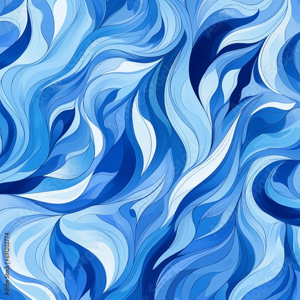 Fototapeta abstract background, abstract pattern, wavy pattern, royal blue, sea blue, bluebell color 