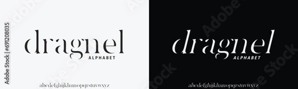 Fototapeta Modern Bold Font. Sans Serif Font. Regular Italic Uppercase Lowercase Typography urban style alphabet fonts for fashion, sport, technology, digital, movie, logo design, vector illustration, dragnel