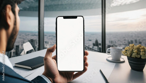 Obraz mano con smartphone lavoro 