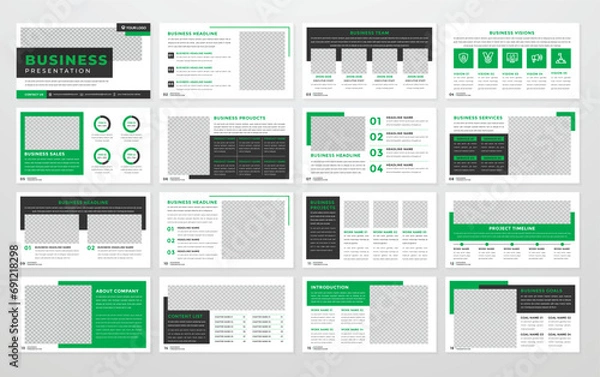 Fototapeta business presentation template editable vector design