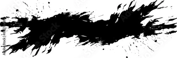 Obraz artistic texture of ink brush strokes, Isolated ink splashes and drops. Different handdrawn spray design, grunge splash
