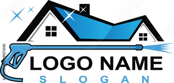 Obraz pressure washing power washing logo vector