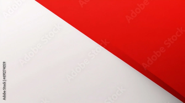 Fototapeta Rot-weißer abstrakter Bannerhintergrund. Moderner abstrakter weißer und roter Hintergrund mit 3D-Überlappungsebeneneffekt.