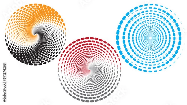 Obraz abstract swirl, circular shape pattern background illustration