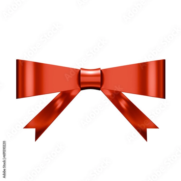 Fototapeta red ribbon bow , 3d render