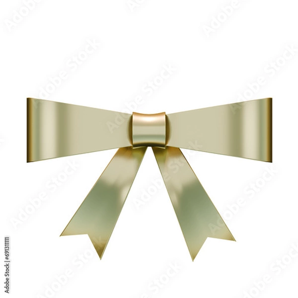 Obraz gold ribbon bow , 3d render