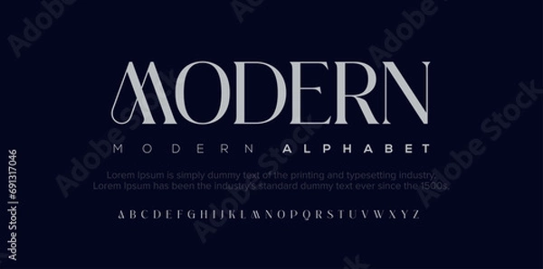 Obraz Abstract modern urban alphabet fonts. Typography sport, technology, fashion, digital, future creative logo font. vector illustration