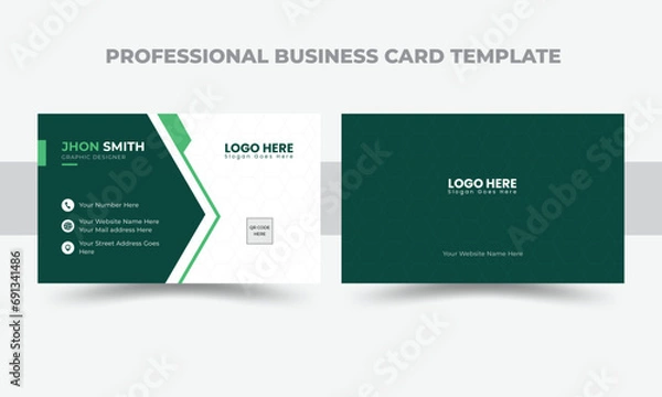Obraz Creative Modern Vector Business Card Design Template for Business and Personal Use. Modern Theme, Double-Sided Business Card Design.