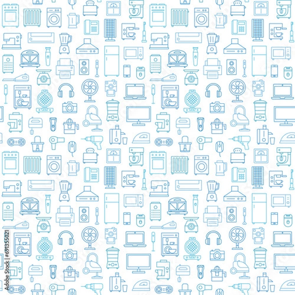 Fototapeta Household appliances seamless pattern background 2