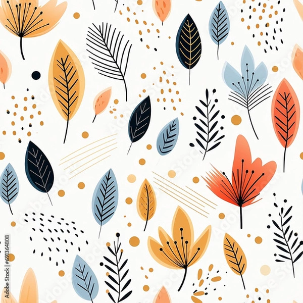 Fototapeta seamless pattern with leaves