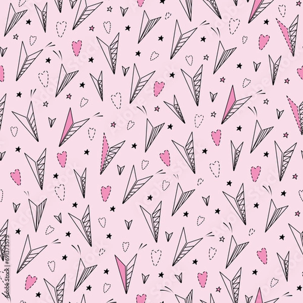 Obraz seamless pattern with pink hearts