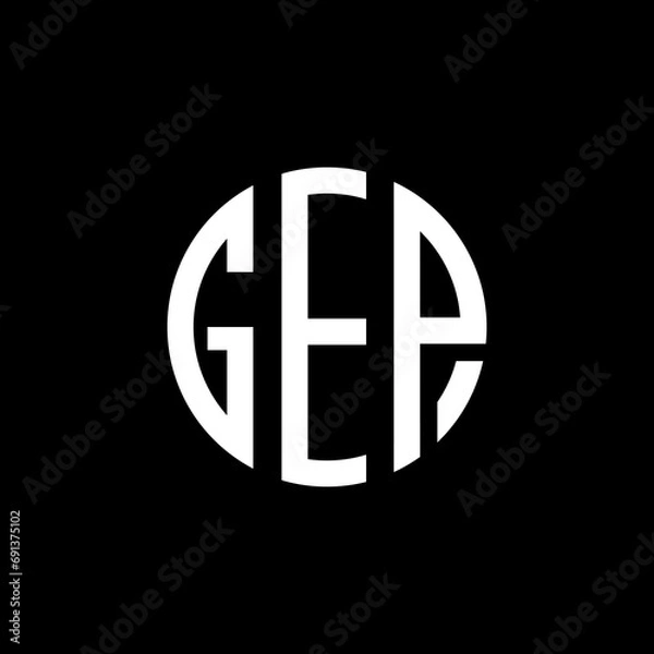 Fototapeta GEP letter calligraphic Minimal monogram emblem style vector logo