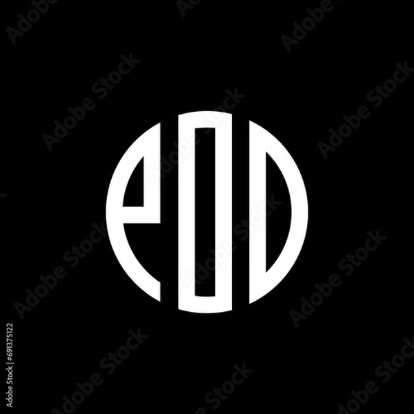 Fototapeta EOD letter calligraphic Minimal monogram emblem style vector logo
