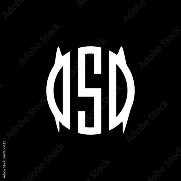 Fototapeta DSD letter calligraphic Minimal monogram emblem style vector logo
