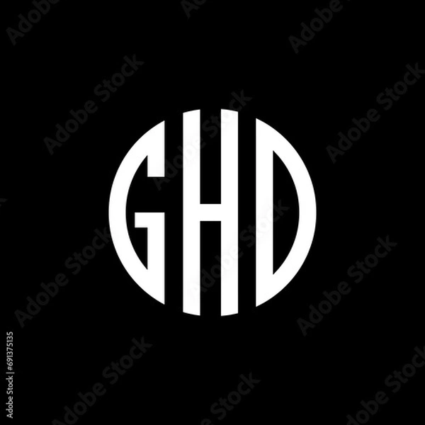 Fototapeta GHD letter calligraphic Minimal monogram emblem style vector logo