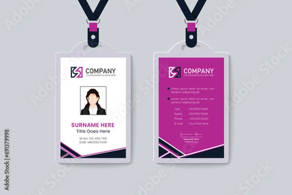 Fototapeta Abstract colorful business id card template