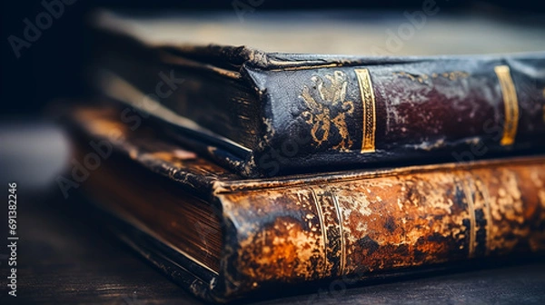 Fototapeta A Stack of old books.