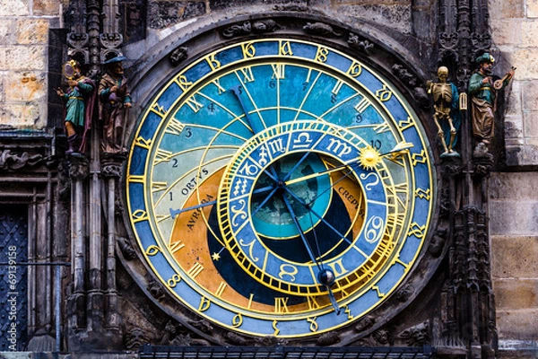 Obraz Szczegóły Praski zegar astronomiczny na Starym Mieście w Pradze