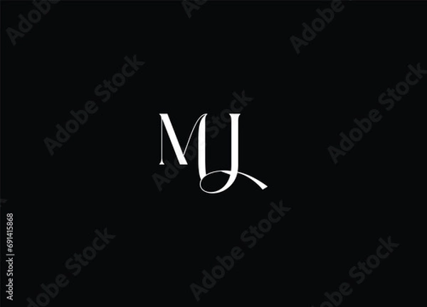 Obraz MJ creative logo design and initial logo