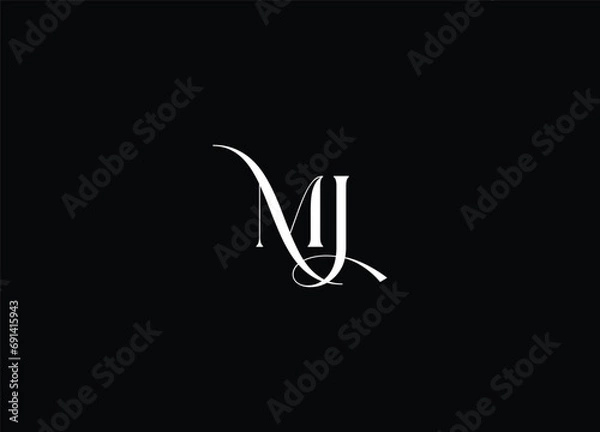 Obraz MJ creative logo design and initial logo