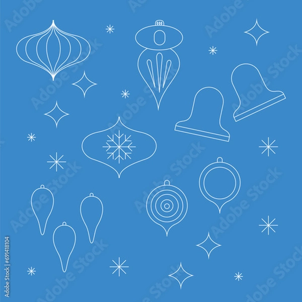 Obraz set of christmas elements