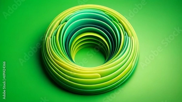 Fototapeta Arc-arranged abstract shapes. Bright colored background. 3D rendering.
