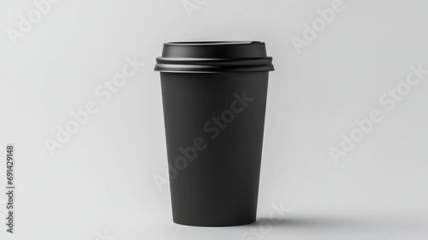 Fototapeta black coffee cup on white background. Generated AI