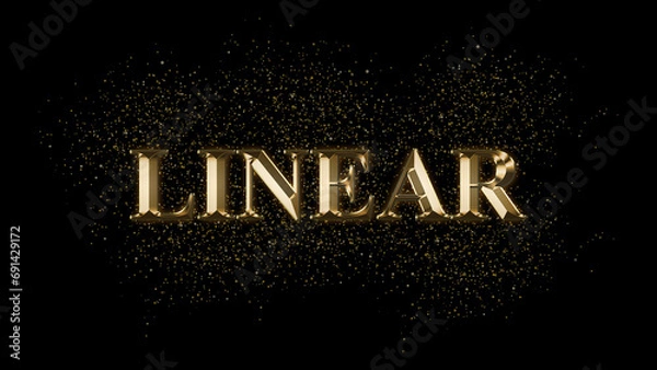 Fototapeta LINEAR Gold Text Effect on black background, Gold text with sparks, Gold Plated Text Effect, shiny gold font effect on black background, text effect with 3d style, font. vector template design