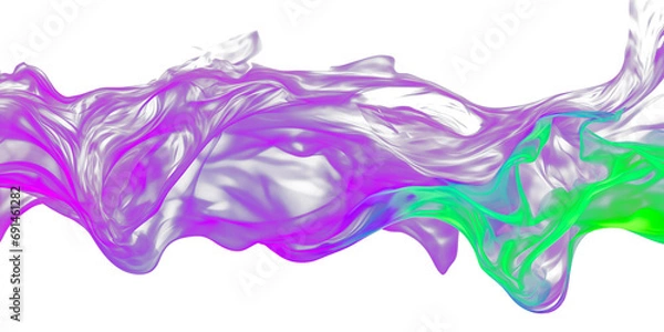 Fototapeta abstract purple and green neon waves in motion isolated transparent texture